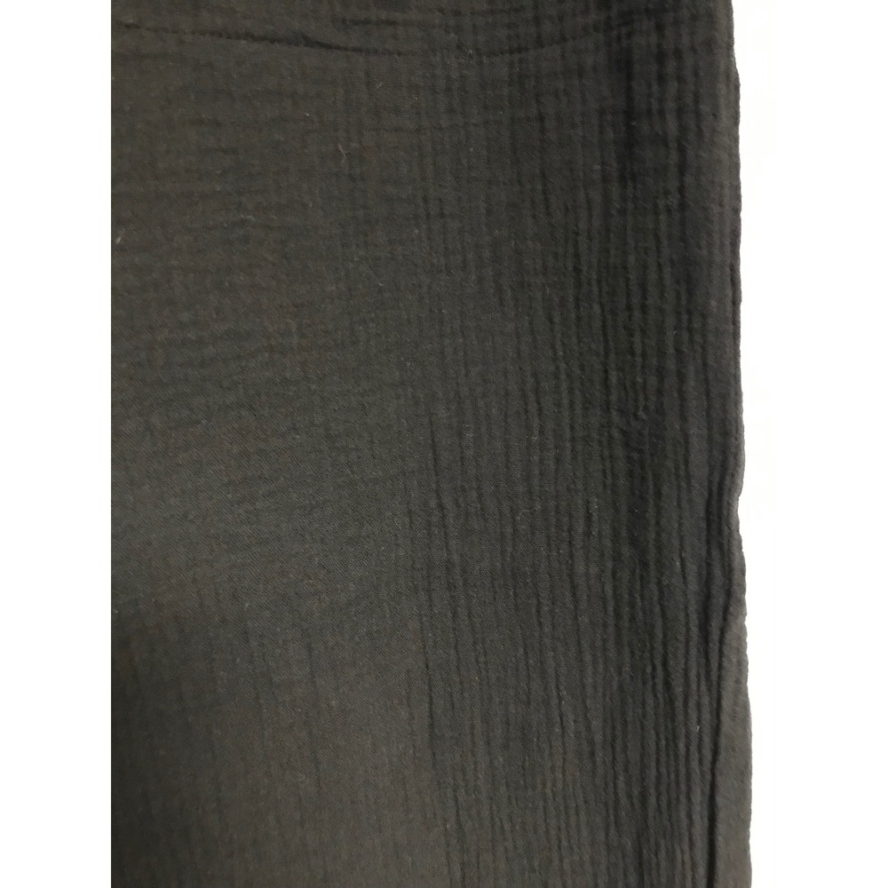 Ecru Womens Black Gauze Wide Leg Smocked Waist Pants Medium Pocket Relaxed Boho - Picture 3 of 6